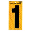Hy-Ko 5In Yellow Reflective Number 1, 10PK B00751